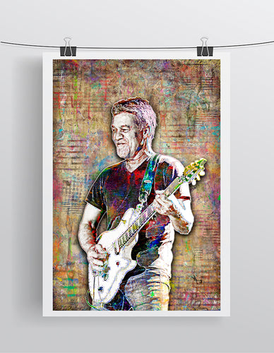Eddie Van Halen Poster, Eddie Van Halen Gift, Van Halen 2 Tribute Fine Art