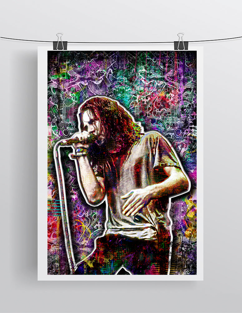 Eddie Vedder Colorful Poster, Eddie Vedder Pearl Jam Print Tribute Fine Art