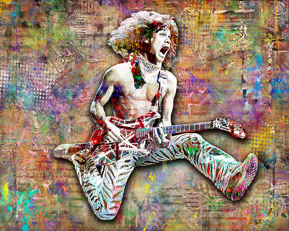 Eddie Van Halen Poster, Eddie Van Halen 4 Gift, Van Halen Tribute
