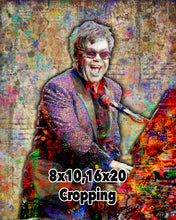 Elton John Tribute Poster, Elton John Portrait Gift, Elton John Tribute Fine Art