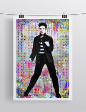 Elvis Presley Poster, Elvis Presley Gift, Elvis The King of Rock N' Roll Colorful Layered Tribute Fine Art