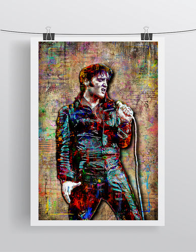 Elvis Presley Poster, Elvis Vegas Comeback Tribute Fine Art