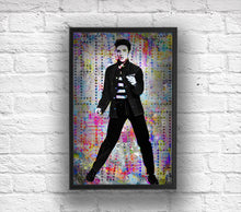 Elvis Presley Poster, Elvis Presley Gift, Elvis The King of Rock N' Roll Colorful Layered Tribute Fine Art