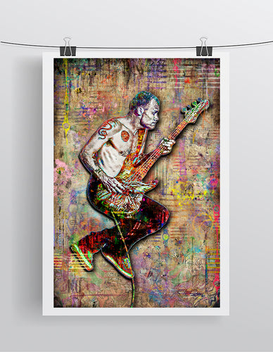 Flea Red Hot Chili Peppers Poster, Flea of The Red Hot Chili Peppers Gift,  RHCP Fine Art