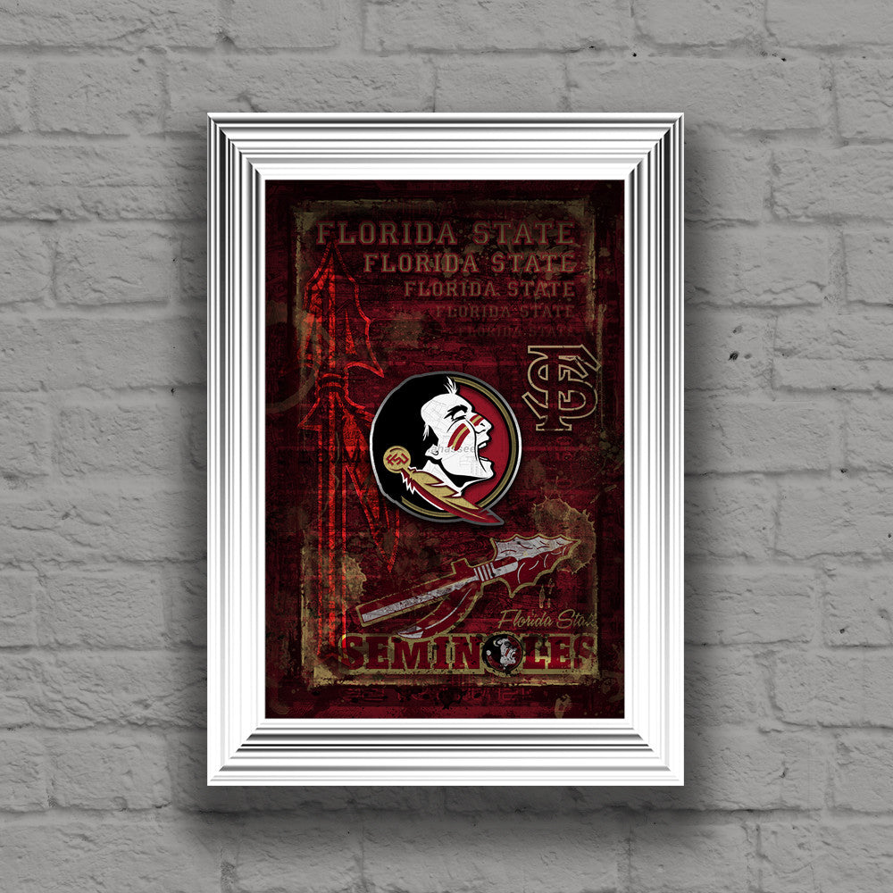 Fsu Poster Florida State Seminoles Poster, Florida State Gift, Seminoles Man Cave ...