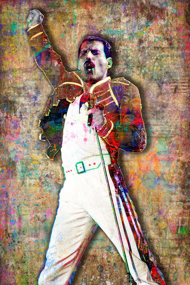 Freddie Mercury of Queen Poster 2, Freddie Mercury Portrait Gift