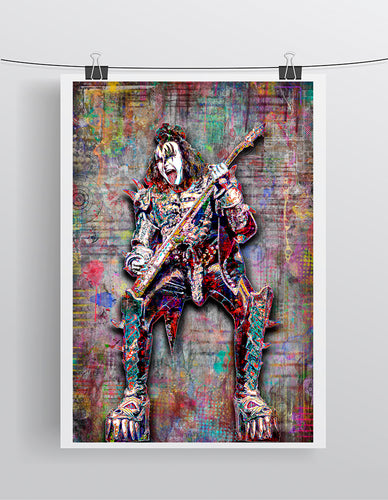 Gene Simmons of KISS Poster, Kiss Tribute Fine Art