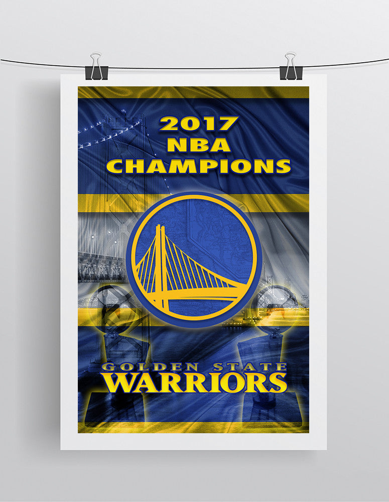 Golden State Warriors 2017 NBA Champions Commemorative Poster