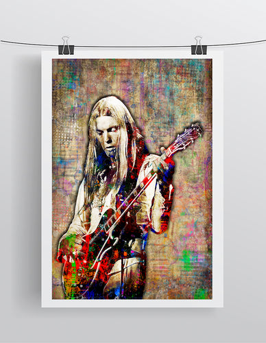 Gregg Allman Poster, Allman Brothers Portrait Gift, Greg Allman Colorful Layered Tribute Fine Art
