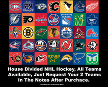Chicago Blackhawks Detroit Red Wings House Divided Hockey Poster