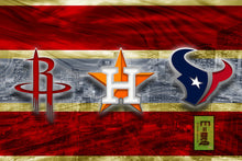 Houston Texans Sports Poster, TEXANS, ASTROS, Rockets Artwork, Houston Skyline