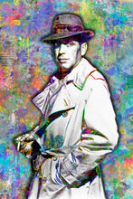 Humphrey Bogart Poster, Humphrey Bogart Gift, Humphrey Bogart Colorful Layered Tribute Fine Art