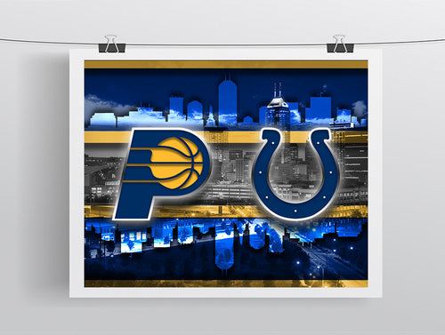 Indianapolis Sports Teams Poster, Indiana Sports Print,Indianapolis Colts, Indiana Pacers