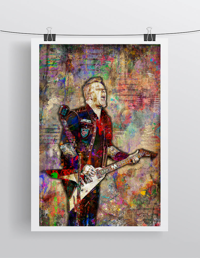 James Hetfield Poster, Metallica Portrait Gift, Metallica