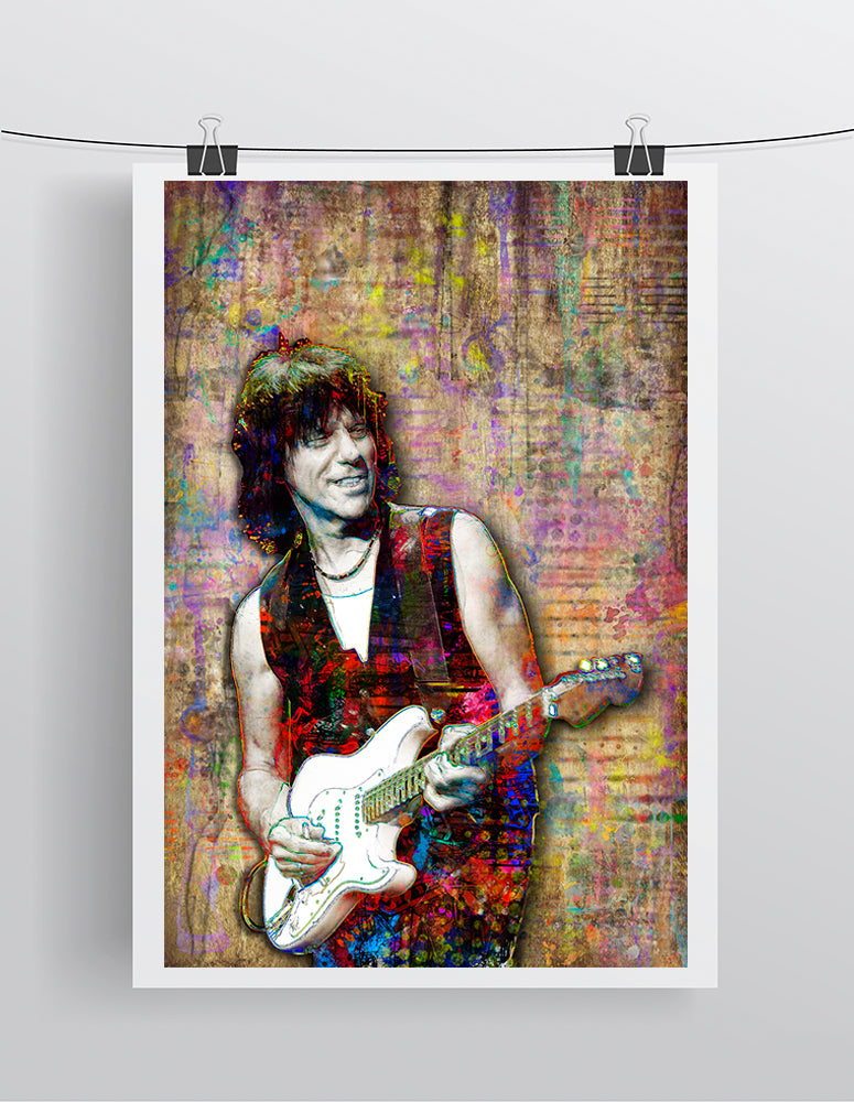 Jeff Beck Poster, Jeff Beck Guitarist Tribute Gift, Jeff Beck