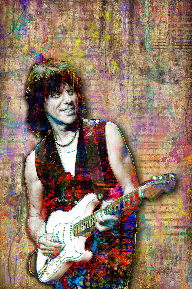 Jeff Beck Poster, Jeff Beck Guitarist Tribute Gift, Jeff Beck