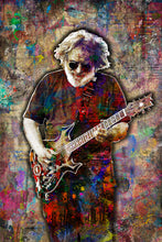 Jerry Garcia Poster, Jerry Garcia Portrait Gift, Grateful Dead Colorful Layered Tribute Fine Art