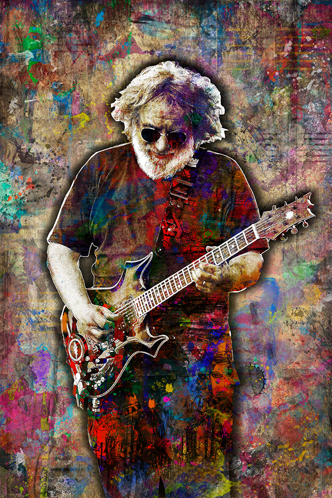 Jerry Garcia Poster – Grateful Dead Tribute Artwork | Music Wall Art Print
