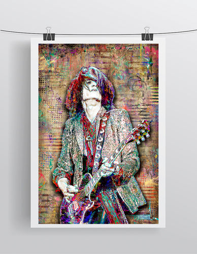 Joe Perry of Aerosmith Poster, Joe Perry of Aerosmith Gift, Aerosmith Fine Art