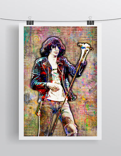 Joey Ramone Poster, Joey Ramone of The Ramones Gift, Ramones Tribute Fine Art