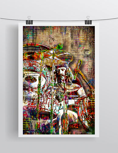 John Bonham Led Zeppelin Poster, John Bonham of Led Zeppelin Tribute Fine Art