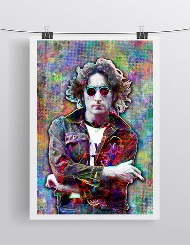 John Lennon Poster, John Lennon of The Beatles Gift, John Lennon Tribute Fine Art