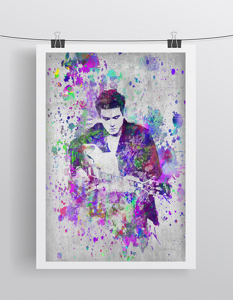 John Mayer Poster, John Mayer Portrait Gift, John Mayer Colorful Layered Tribute Fine Art