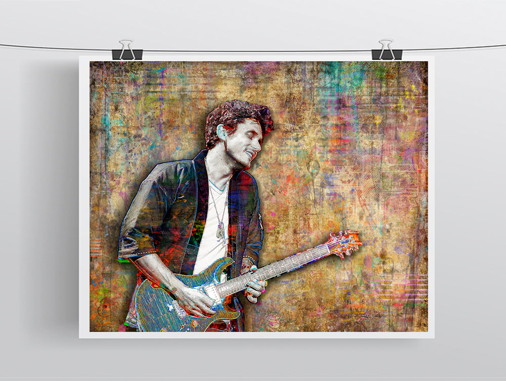 John Mayer Poster, John Mayer Portrait 3 Gift, John Mayer Tribute Fine Art