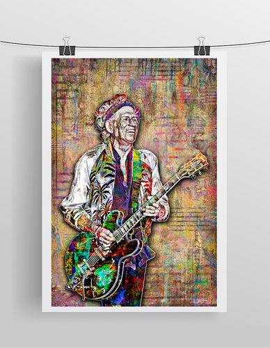 Keith Richards Poster, Rolling Stones & Keith Richards 2 Tribute Fine Art