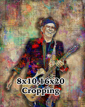 Keith Richards Poster, Rolling Stones Gift, Keith Richards  Tribute Fine Art