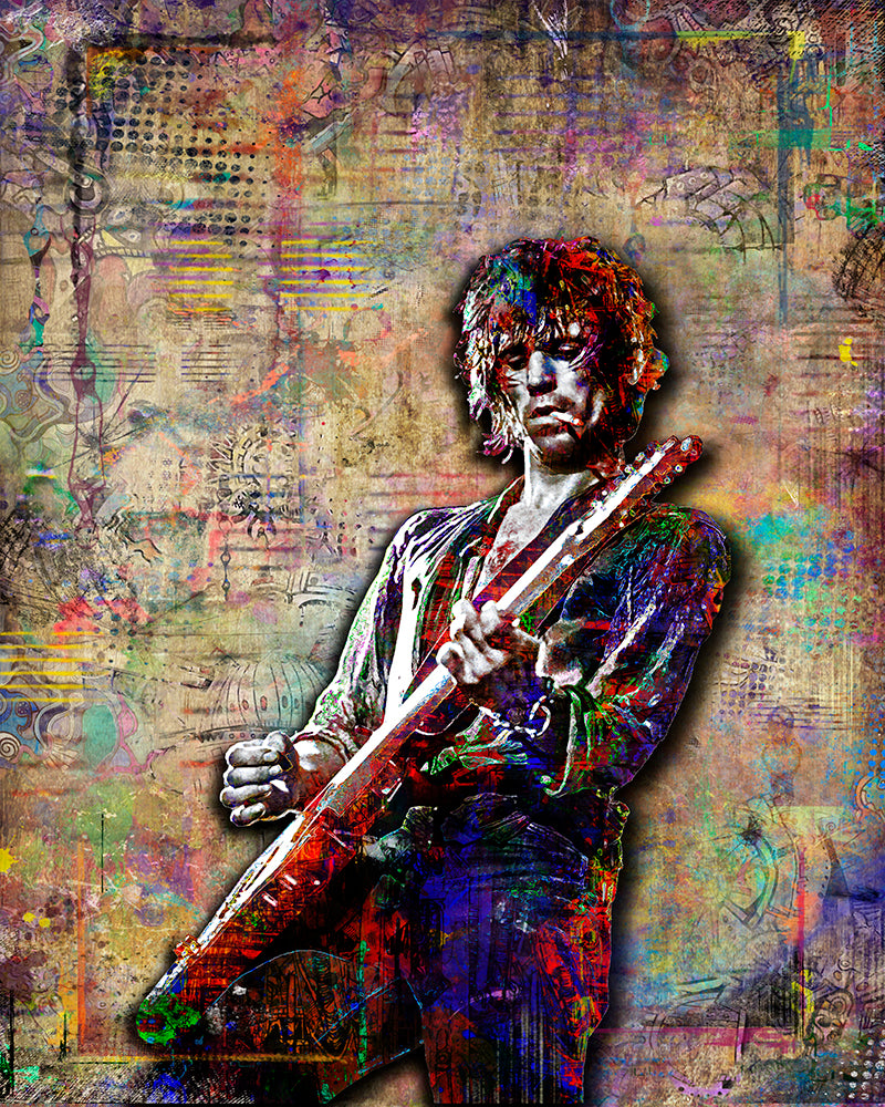 rechtdoor defect munt Keith Richards Rolling Stones Poster, Keith Richards 1970s Print Fine –  McQDesign