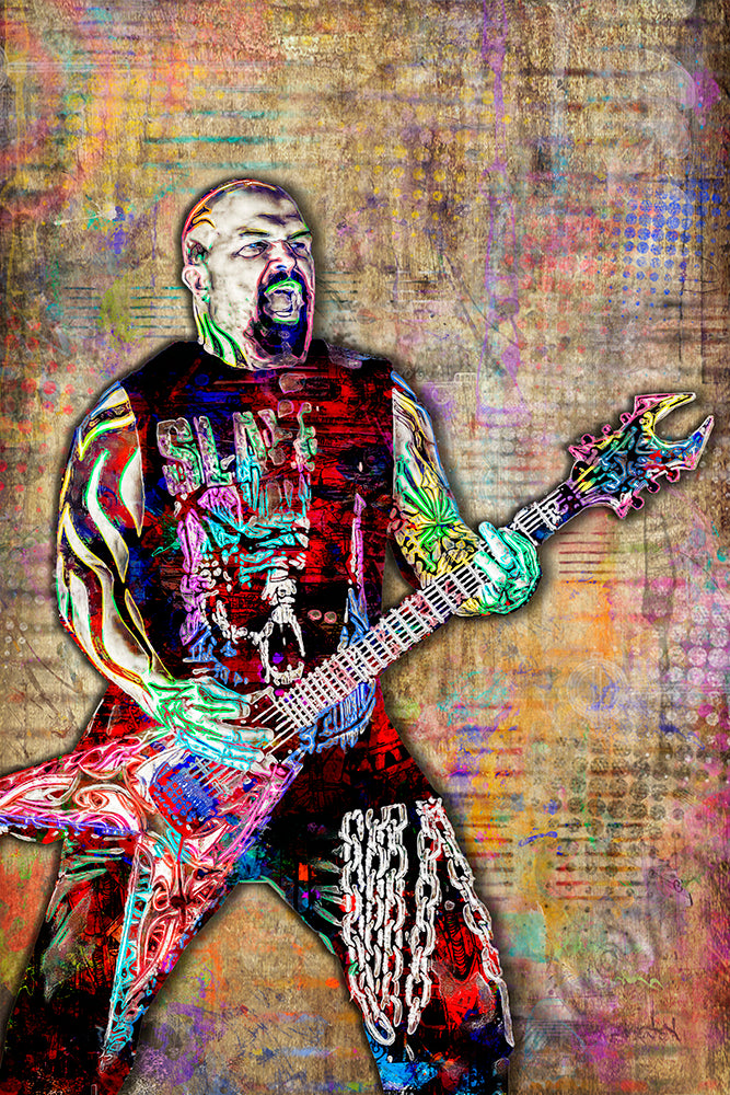 Slayer Poster, Kerry King of Slayer Portrait Gift, Slayer Colorful Lay ...