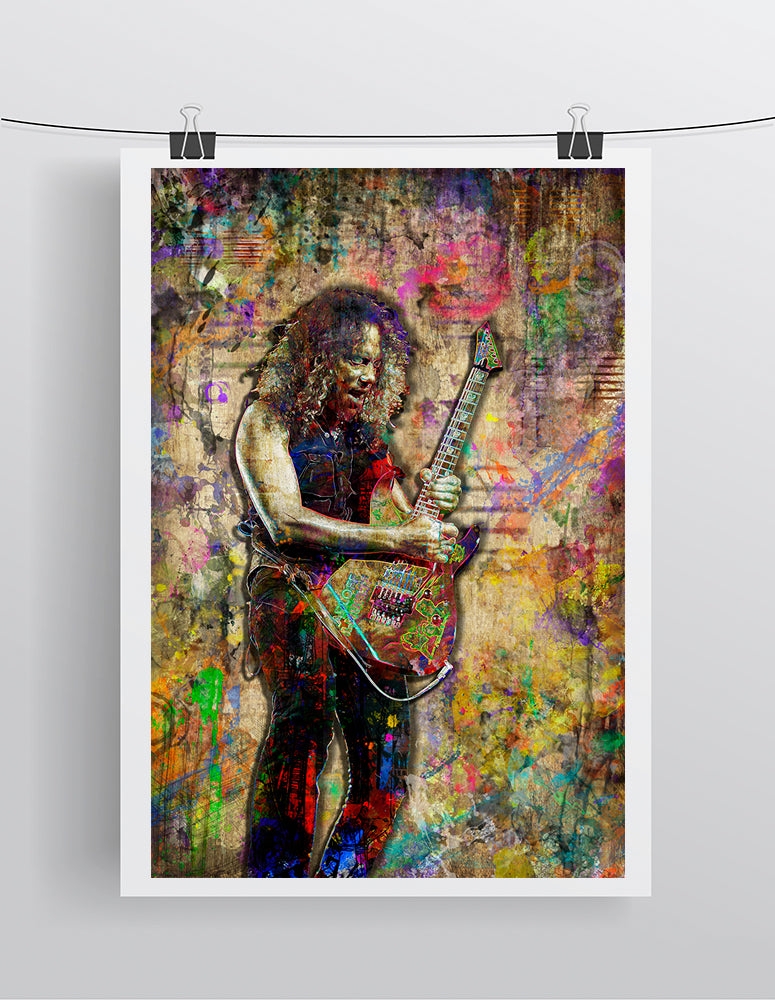 Kirk Hammett Poster, Metallica Gift, Metallica Tribute Fine Art
