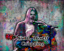 Kurt Cobain Poster, Kurt Cobain of Nirvana Gift, Kurt Cobain Colorful Layered Tribute Fine Art