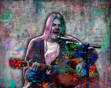 Kurt Cobain Poster, Kurt Cobain of Nirvana Gift, Kurt Cobain Colorful Layered Tribute Fine Art
