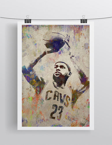 Lebron James Poster, Lebron James Gift, Lebron James Colorful Layered Tribute Fine Art
