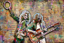 Led Zeppelin Poster, Robert Plant and Jimmy Page of Led Zeppelin Gift Tribute Fine Art