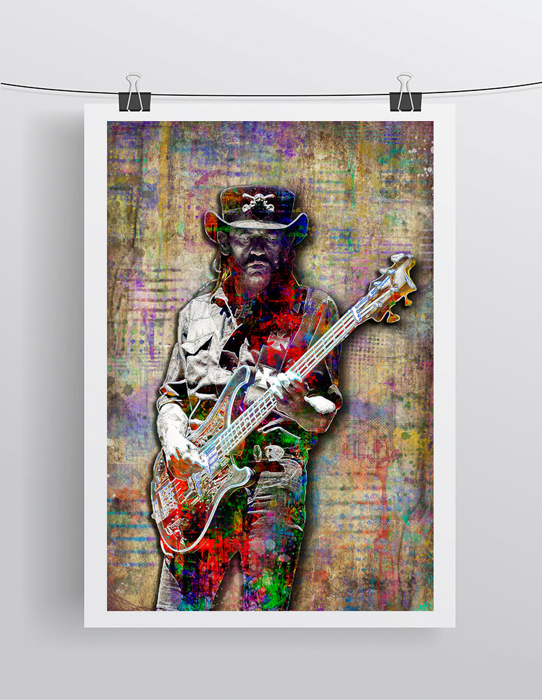 Lemmy Kilmister of Motorhead Poster, Motorhead Gift, Motorhead Tribute Fine Art