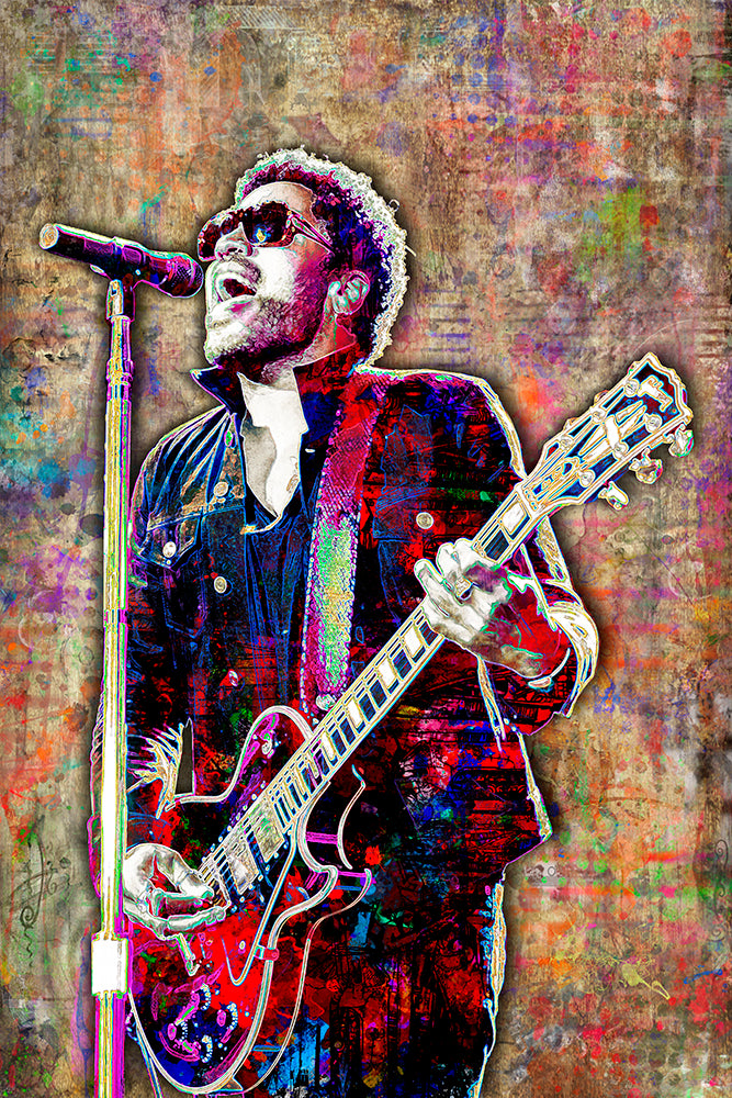 Lenny Kravitz Poster, Lenny Kravitz Portrait Gift, Lenny Kravitz