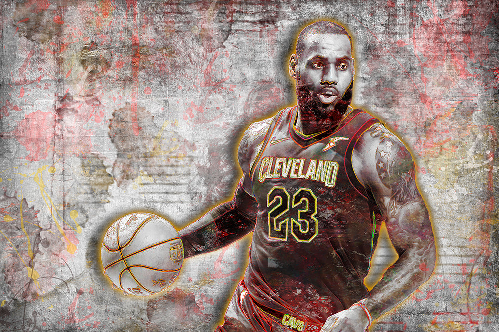 Lebron James Poster 3, Lebron James Gift, Lebron James Colorful Layered Tribute Fine Art