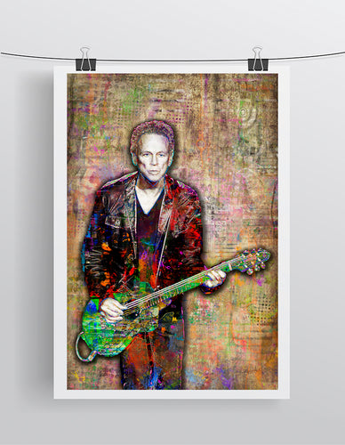 Lindsey Buckingham Poster, Fleetwood Mac Tribute Print Fine Art