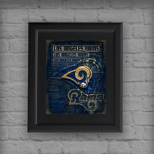 Los Angeles Rams Football Poster, LA Rams Artwork, Los Angeles Rams in front of LA Map, RAMS NFL Gift