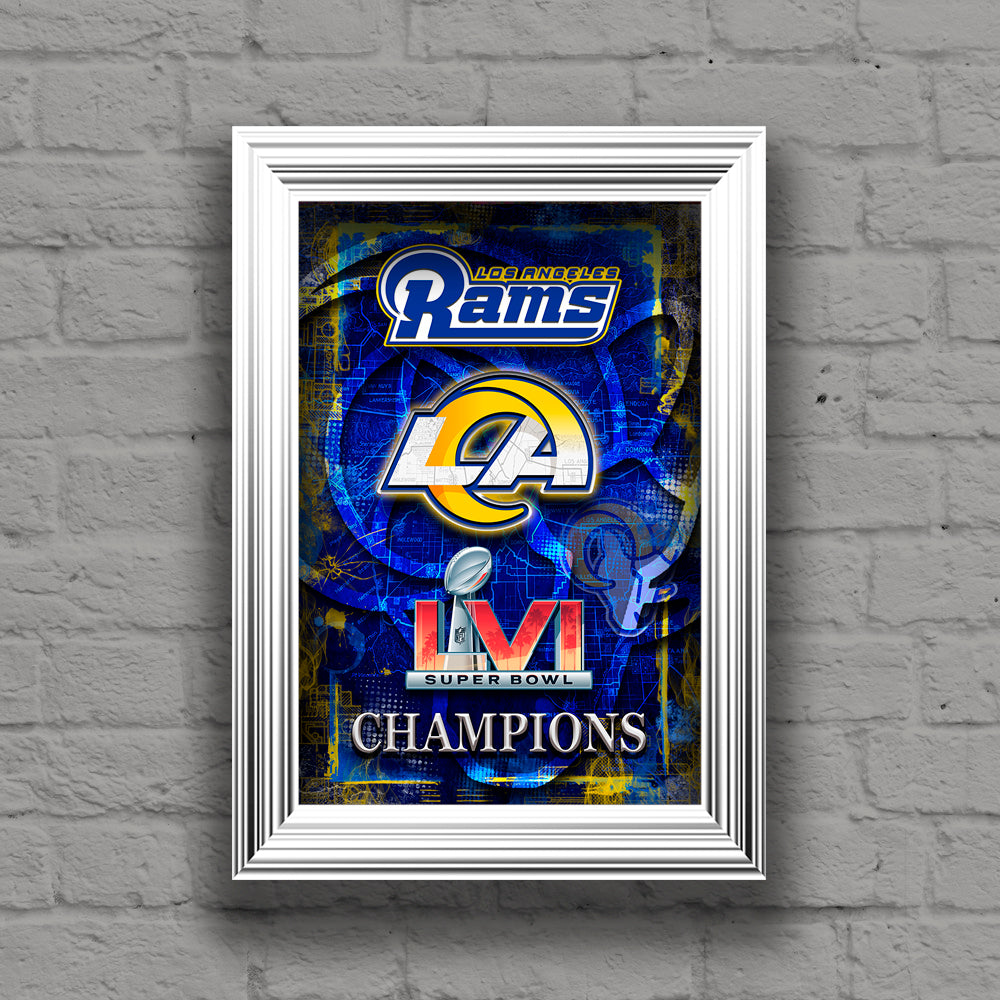 Los Angeles Rams Super Bowl LVI Football Poster, LA Rams Super Bowl 56 –  McQDesign