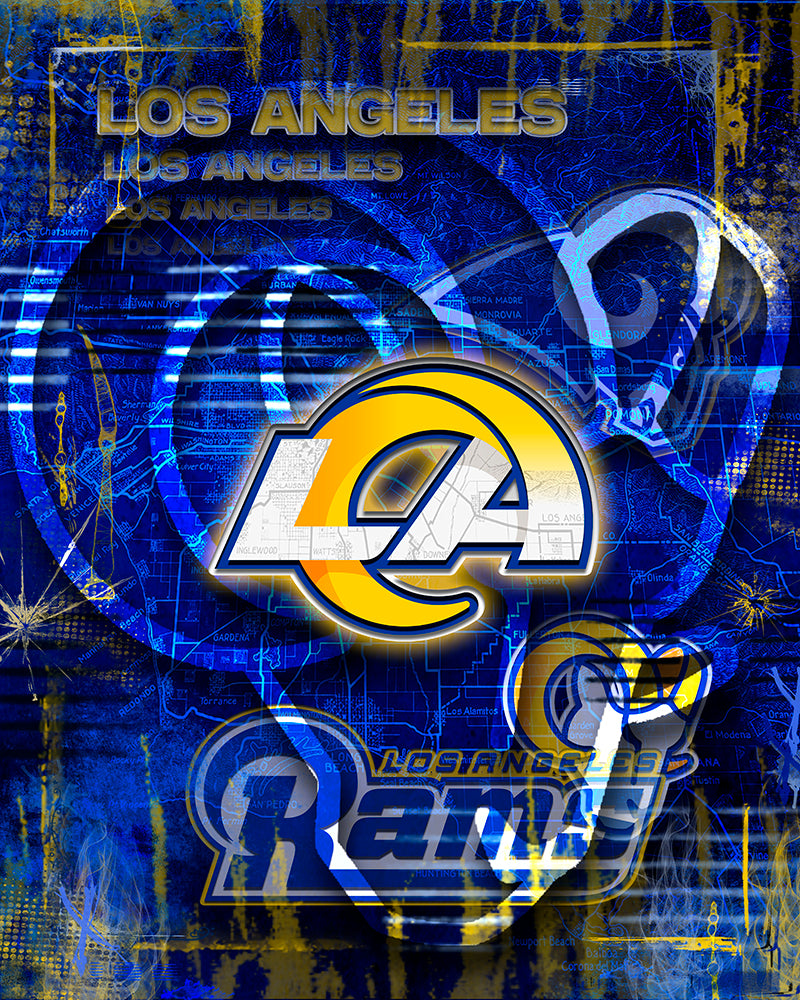 Los Angeles Rams Football Poster, LA Rams Print, RAMS NFL Gift – McQDesign