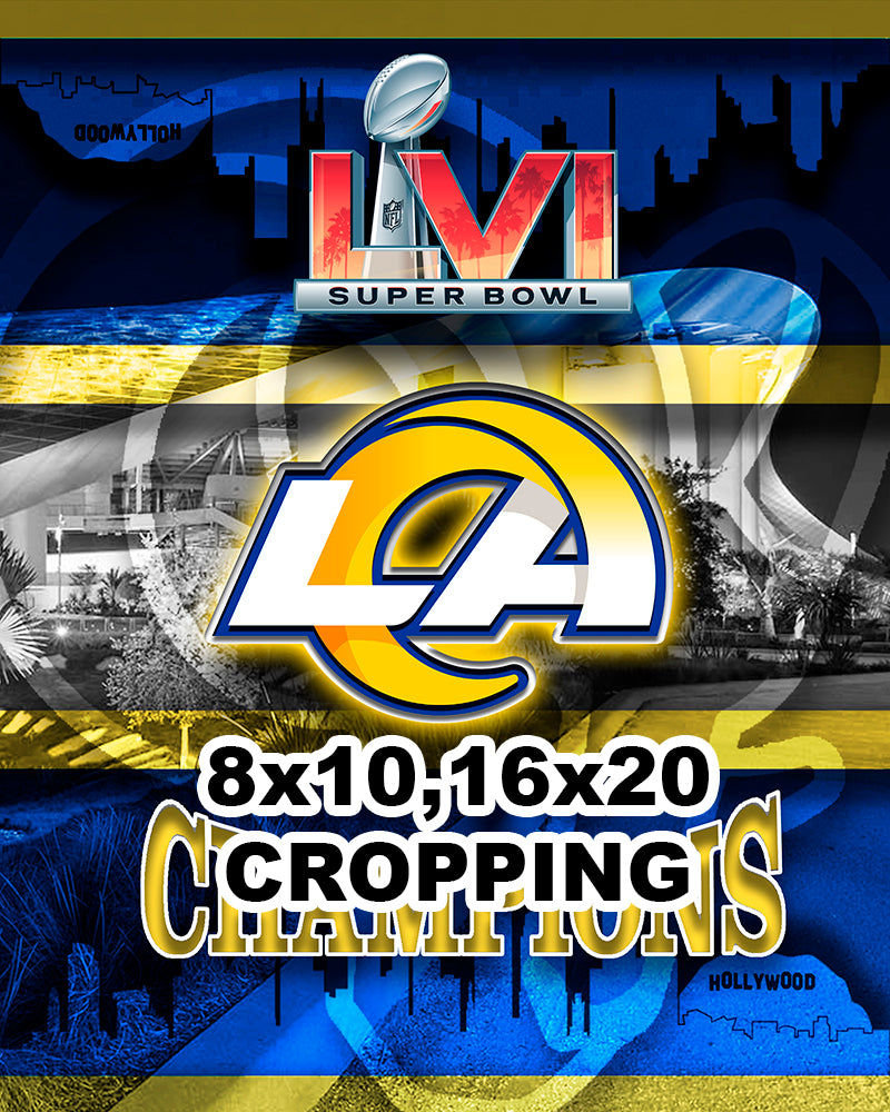 Los Angeles Rams Super Bowl LVI Football Poster, LA Rams Skyline Print ...