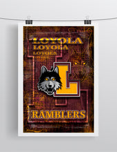 Loyola Ramblers Poster, Loyola Chicago Print, Ramblers gift, Loyola Ramblers Cave Picture