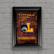 Loyola Ramblers Poster, Loyola Chicago Print, Ramblers gift, Loyola Ramblers Cave Picture