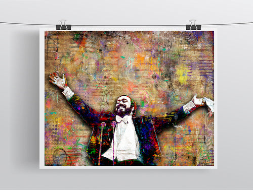 Luciano Pavarotti Poster, Tenor Top Gift, Luciano Tribute Fine Art