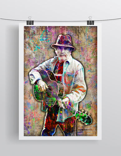 Merle Haggard Poster, Merle Haggard Gift, Merle Haggard Colorful Layered Tribute Fine Art