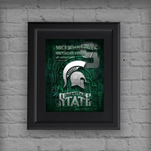 Michigan State Spartans Poster, Spartans Gift, Michigan State Man Cave, Michigan State Spartans Print